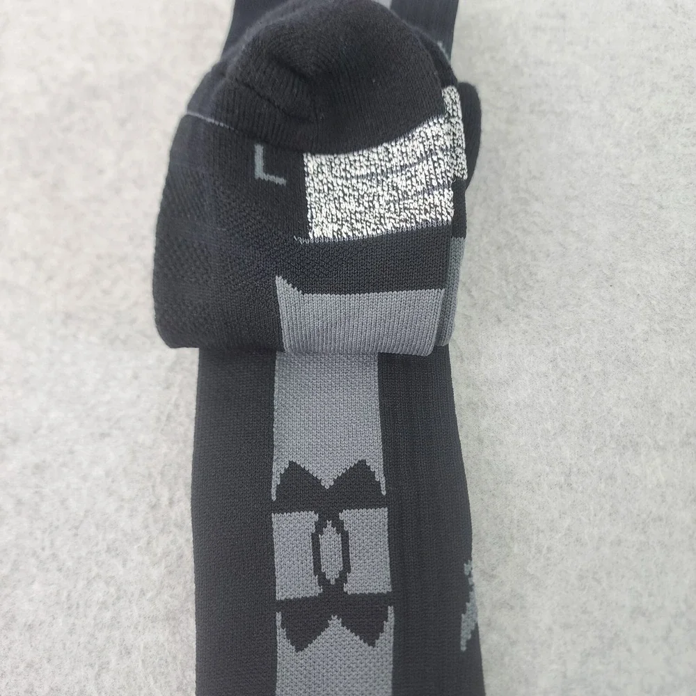 Under Armour Project Rock Socks Mens XL 12-16 Project Playmaker Crew Black Socks